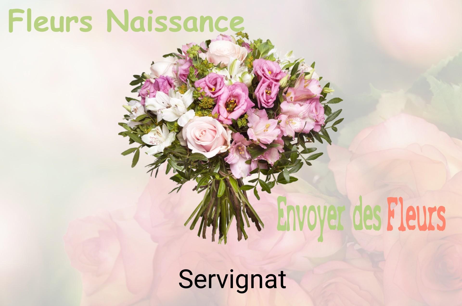 Bouquet de fleurs de naissance livré à Servignat